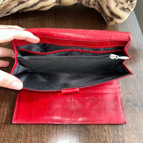 Harvey Nichols Knightsbridge London Red Leather Ladies Wallet - Picture 11 of 13